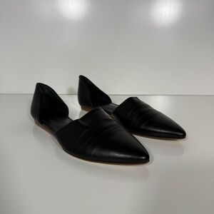 Jenni Kayne Black Pointed D'Orsay Leather Flats